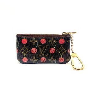 Authentic LV Louis Vuitton Monogram Cherry Pochette Cle Wallet Zip Coin Case